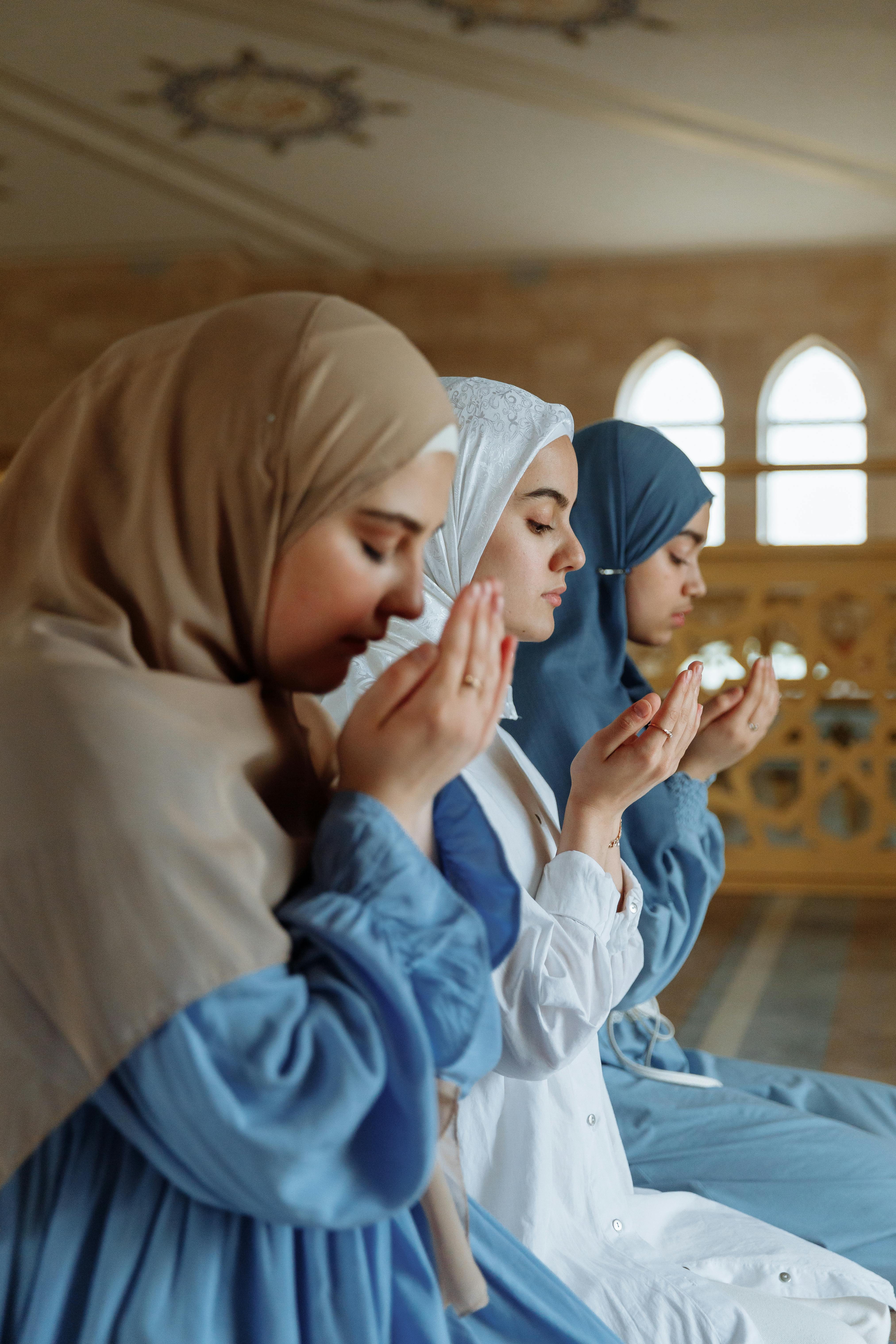 Muslims praying together